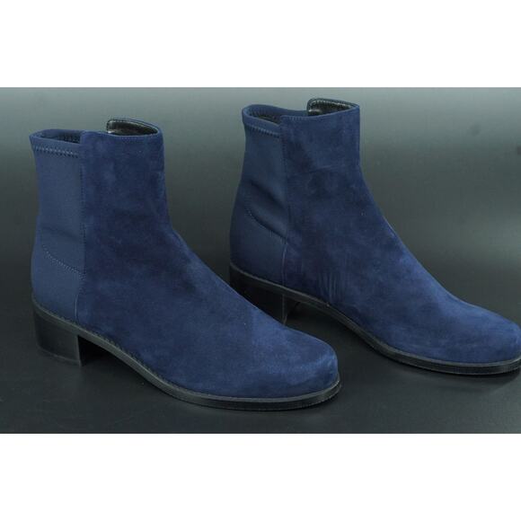 Stuart Weitzman Reserve Stretch Suede Blue Ankle Boots Size 6 NEW $495 Navy 5050 - Picture 7 of 12